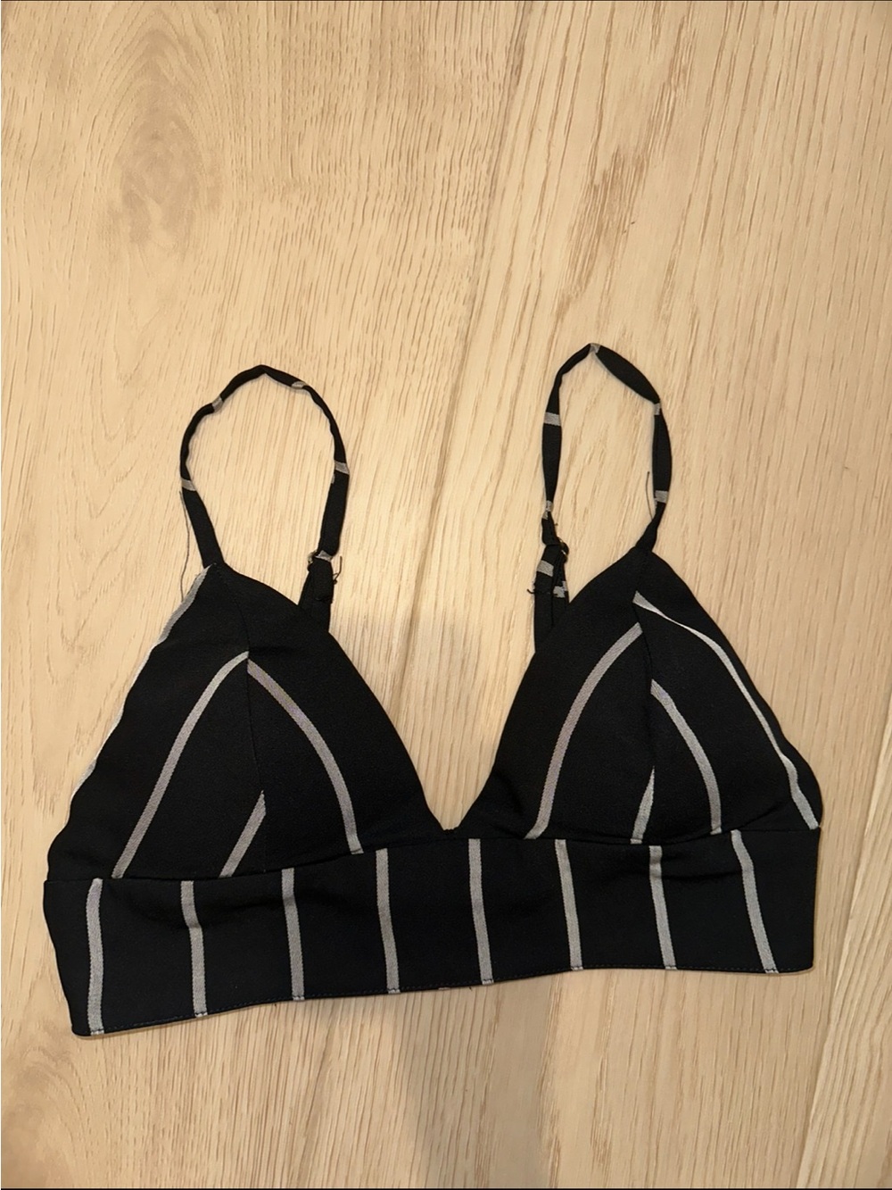 Hera Collection Black & Gray Striped Bralette